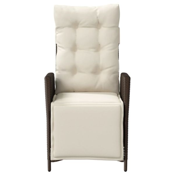 Бистро комплект с възглавници 3 части кафяв полиратан