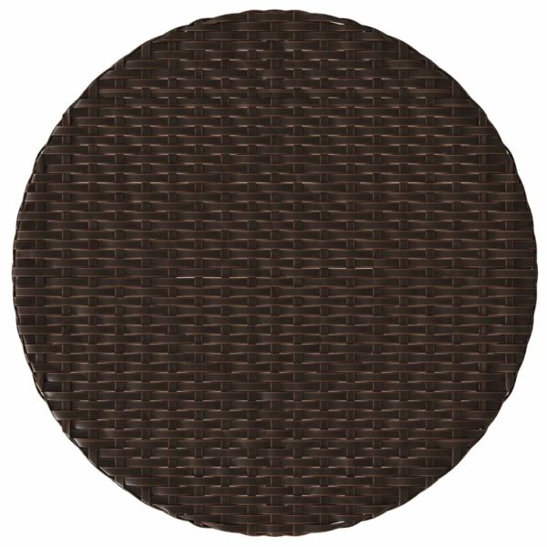 Бистро комплект с възглавници 3 части кафяв полиратан