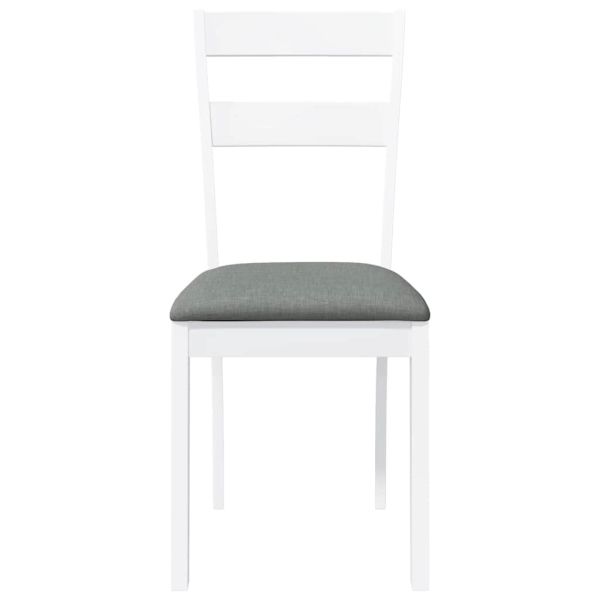 Трапезни столове с възглавници 2 бр Бяла масивна дървесина гума