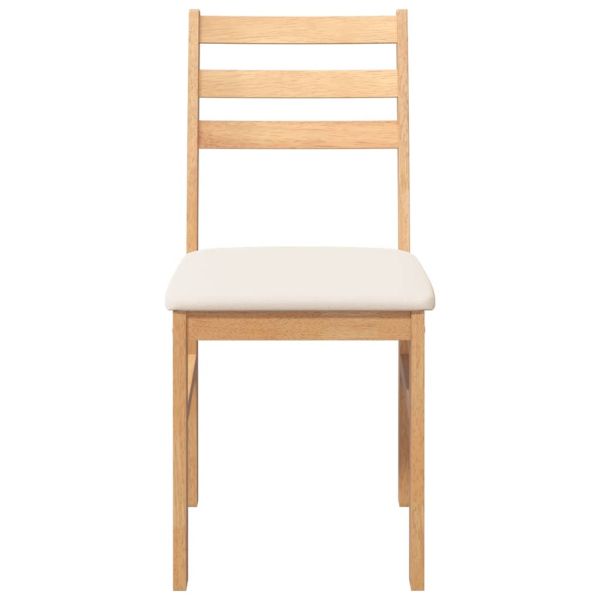 Трапезни столове с възглавници 2 бр масивна дървесина гума