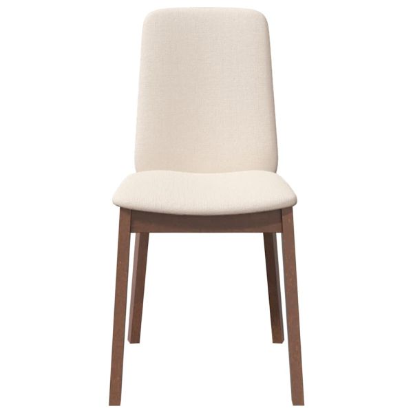 Трапезни столове с възглавници 2бр Кафяв масивна дървесина гума