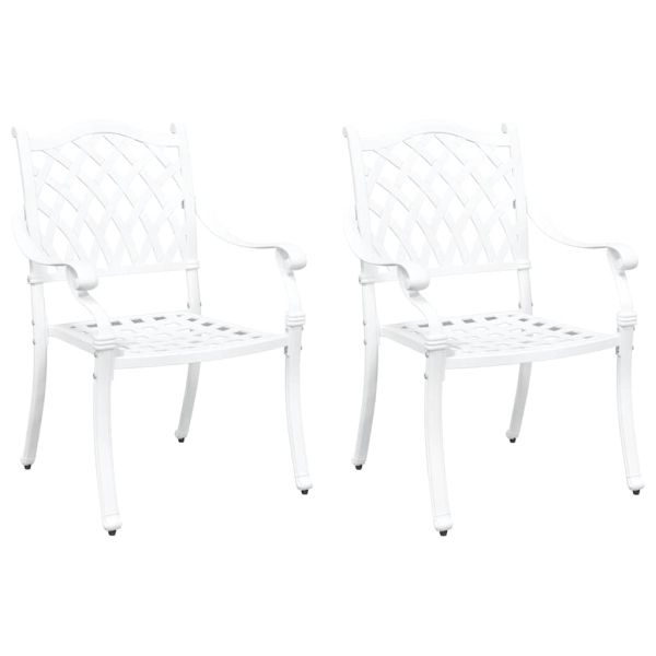 Градински стол 2 pcs Бяло 56 x 55 x 92.5см Алуминий