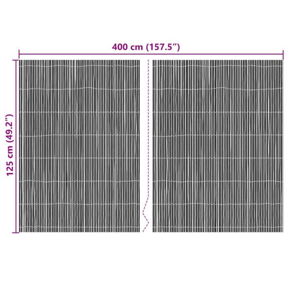 Бамбукова ограда Естествен 400 x 125 cm бамбук