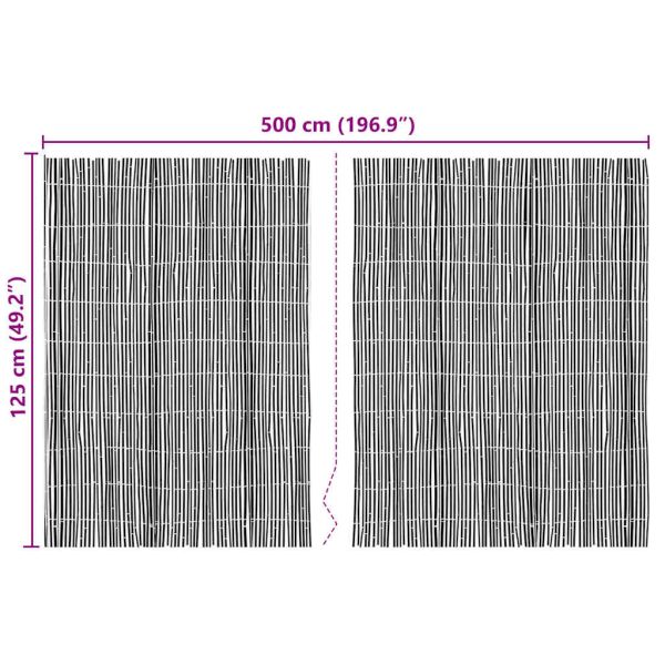Бамбукова ограда Естествен 600 x 125 см бамбук