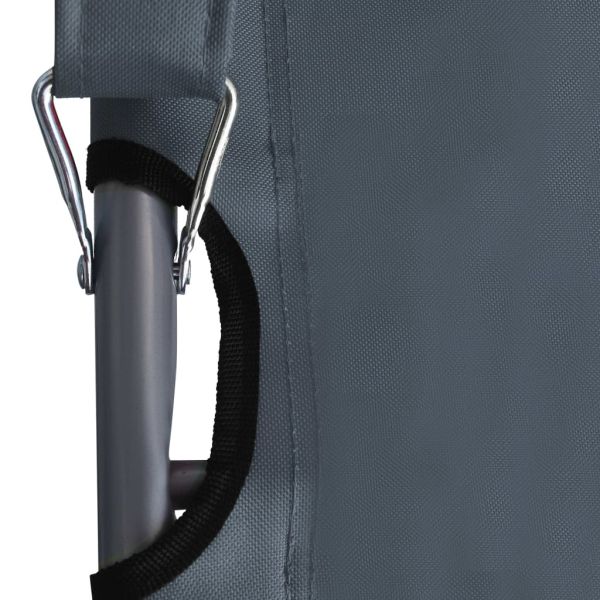 Сгъваеми плажни столове, 2 бр, текстил, сиви