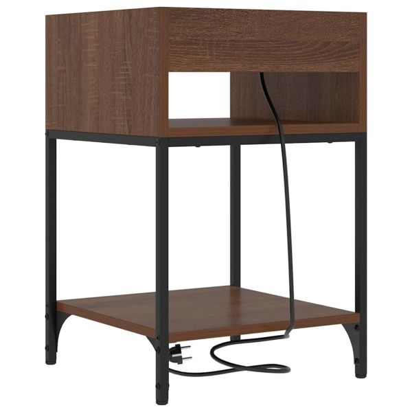 Нощен шкаф 2 pcs Кафяв дъб 40 x 40 x 61 см Инженерно дърво