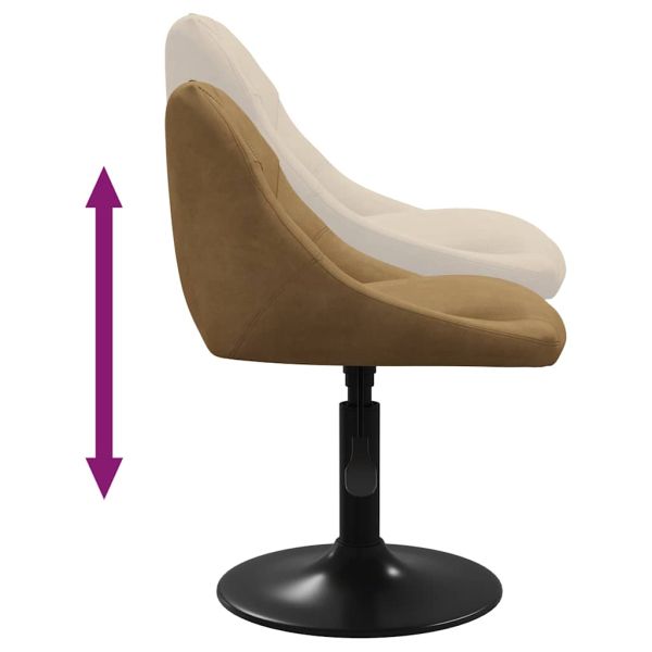 Въртящи се трапезни столове, 4 бр, кафяви, кадифе