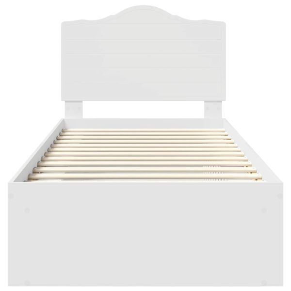 Рамка за легло с таблото Бяло 75 x 190 cm Солидно борово дърво
