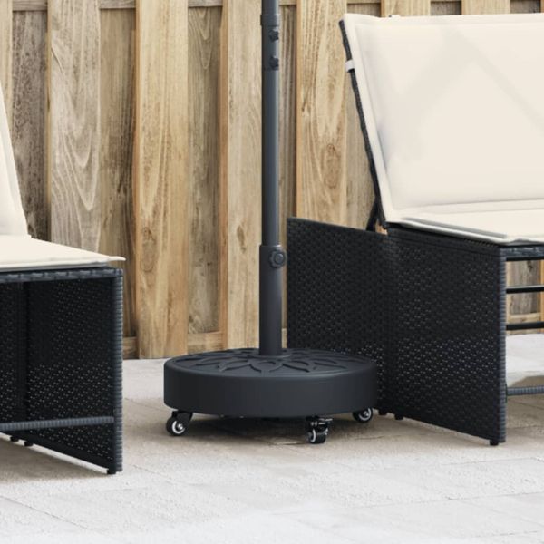 Основа за чадър с колелца за пръти Ø38/48 мм 27 кг кръгла