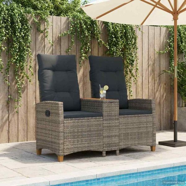 Люлееща се пейка с маса Сив и тъмен сив 126 x 65 x 112 см