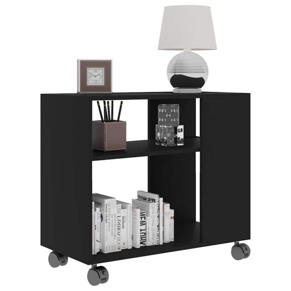 Странична маса, черна, 70x35x55 см, инженерна дървесина