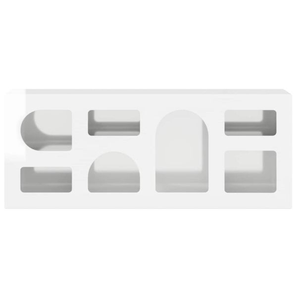 ТВ шкаф Лъскаво бяло 100 x 35 x 40 см Инженерно дърво