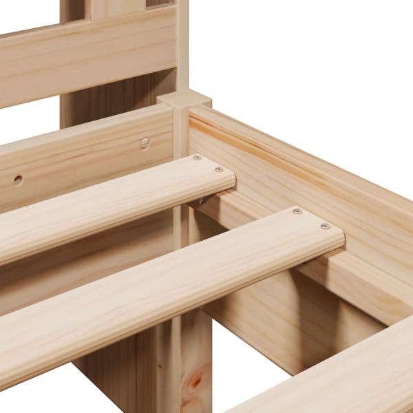 Легло с рафтове за книги, без матрак, 90x200 см, бор масив