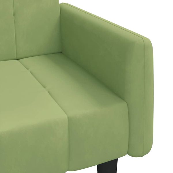 2-местно разтегателно канапе, светлозелено, кадифе