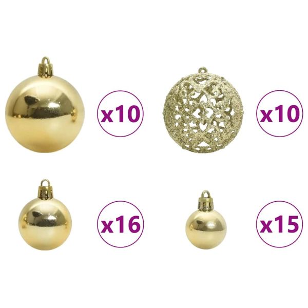 Комплект коледни топки 120 pcs Златист Пластмаса