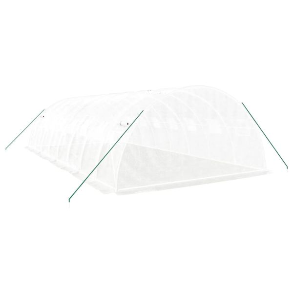 Оранжерия със стоманена рамка бяла 32 м² 8x4x2 м