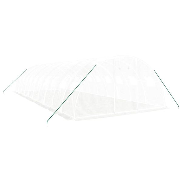 Оранжерия със стоманена рамка бяла 40 м² 10x4x2 м