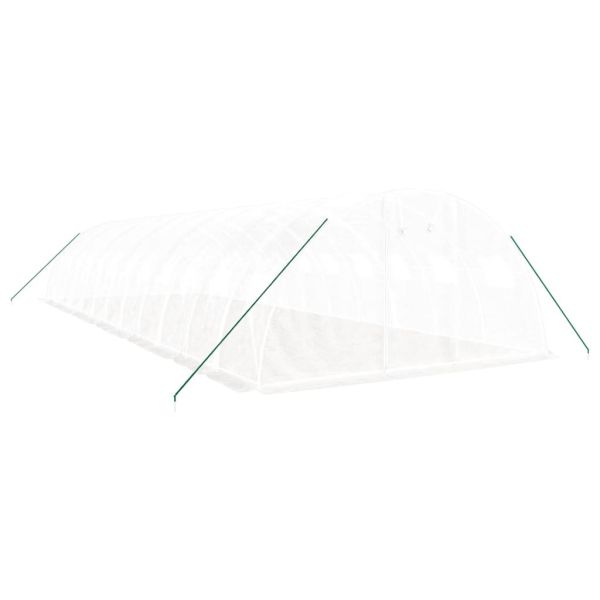 Оранжерия със стоманена рамка бяла 48 м² 12x4x2 м