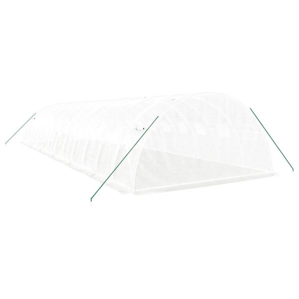 Оранжерия със стоманена рамка бяла 48 м² 12x4x2 м