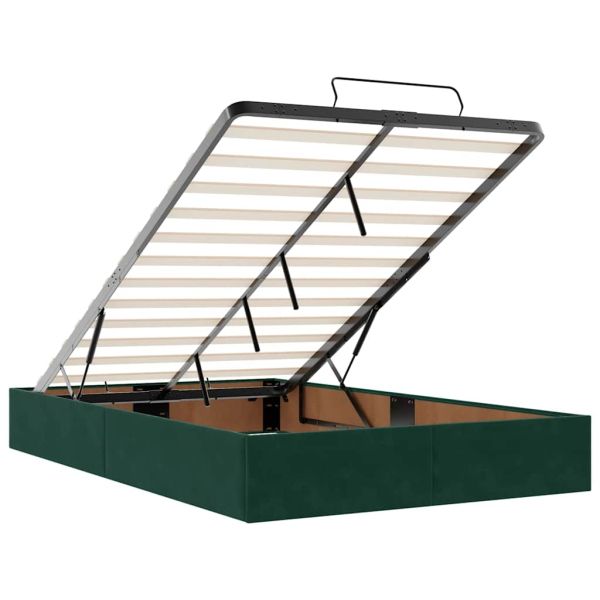 Османска легло с матраци, тъмнозелено, 120x200 см, кадифе