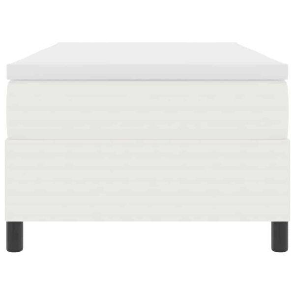 Легло с пружинирана основа Слонова кост и бяло 90 x 190 cm