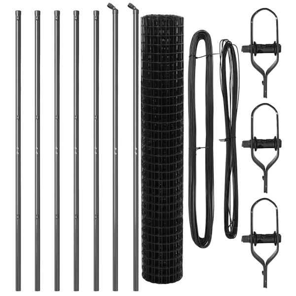 Ограда с пост Сив 1,5 x 10 m Стомана