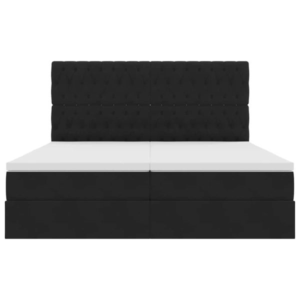 Легло с място за съхранение с матрак Черно 200 x 200 cm Кадифе