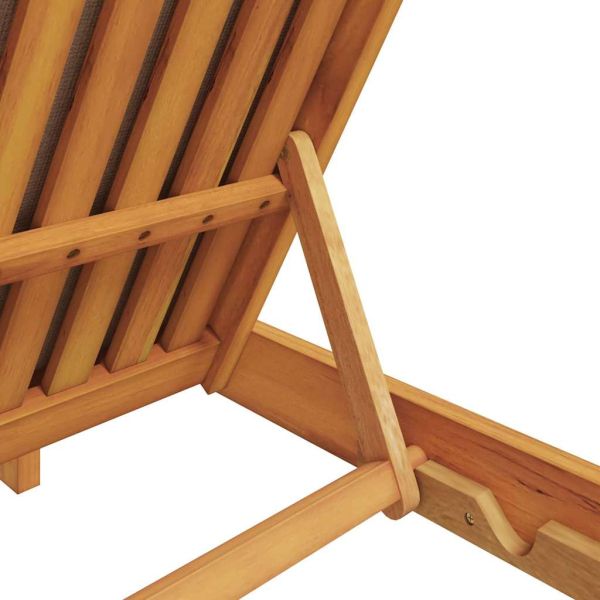 Шезлонг с възглавница Таупе Солидно акациево дърво