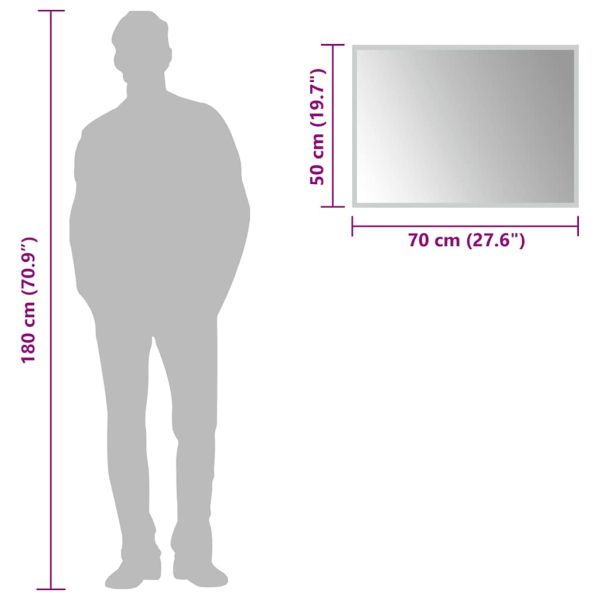 LED огледало за баня, 70x50 см