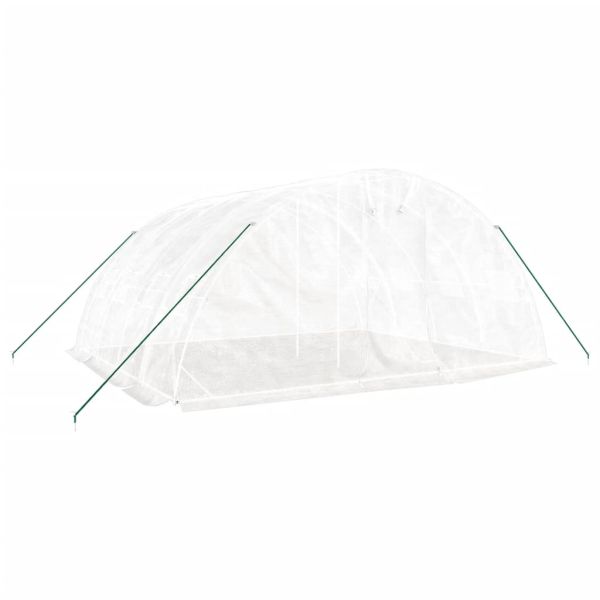 Оранжерия със стоманена рамка, бяла, 20 м², 5x4x2,3 м