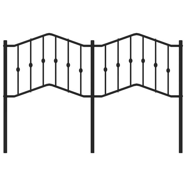 Метална резервна табла за легло, черна, 135 см