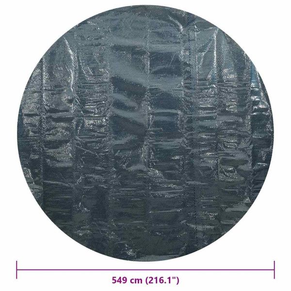 Плаващо соларно покривало за басейн, PE, 549 см, черно и синьо