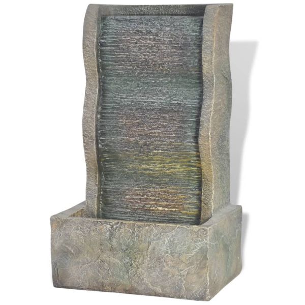 вътрешен фонтан с LED светлина, полиестерна смола