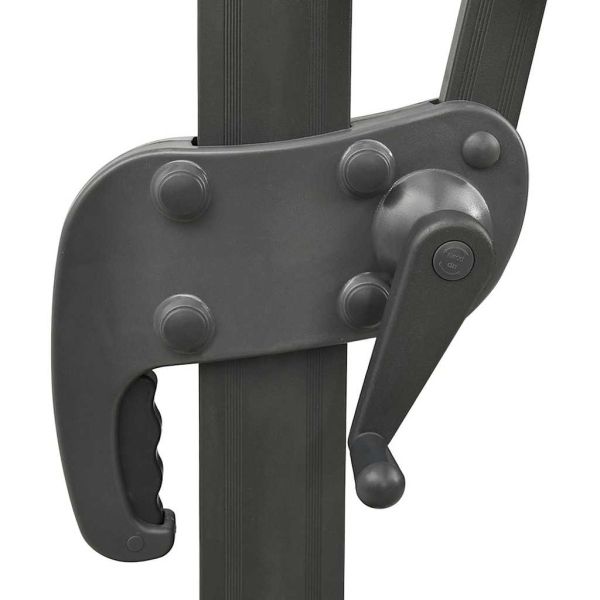 Конзолен градински чадър с прът и LED светлини, пясъчен, 300 см