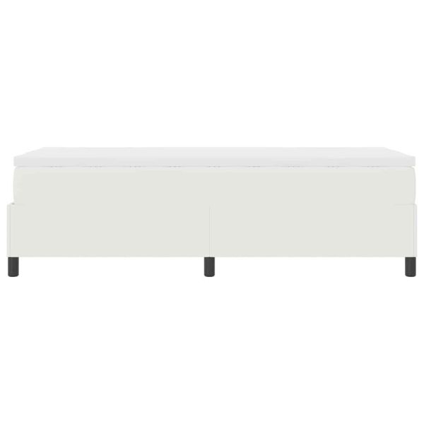 Легло с пружинирана основа Слонова кост и бяло 90 x 200 cm