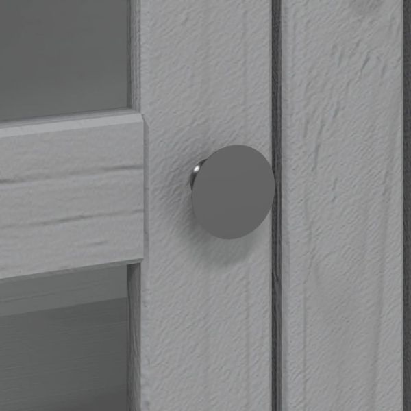 Шкаф със стъклени врати BODO, сив, бор масив