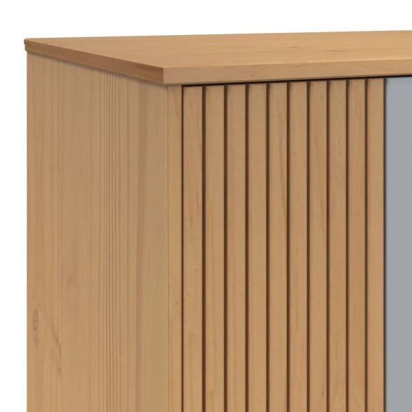 Гардероб OLDEN, сив и кафяв, 76,5x53x172 см, борово дърво масив