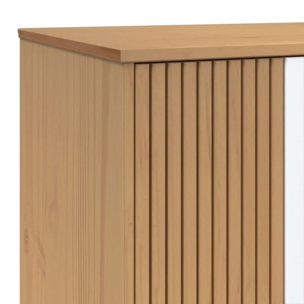 Гардероб OLDEN, бял и кафяв, 76,5x53x172 см, борово дърво масив