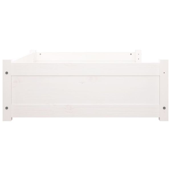 Кучешко легло, бяло, 105,5x75,5x28 см, борова дървесина масив