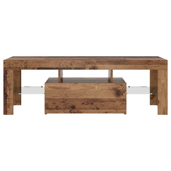 ТВ шкаф с LED осветление, 120x36,5x40 см, инженерно дърво