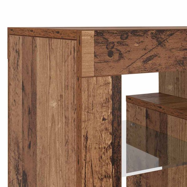 ТВ шкаф с LED осветление, 120x36,5x40 см, инженерно дърво