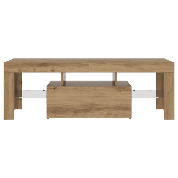 ТВ шкаф с LED осветление, 120x36,5x40 см, инженерно дърво