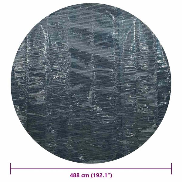 Плаващо соларно покривало за басейн, PE, 488 см, черно и синьо