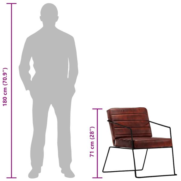 Фотьойл, тъмнокафяв, естествена кожа