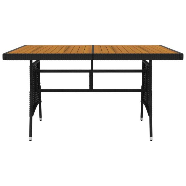 Градински трапезен комплект, 7 части, полиратан, черен