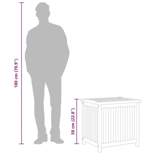 Градински сандък за съхранение, 60x50x58 см, тик масив