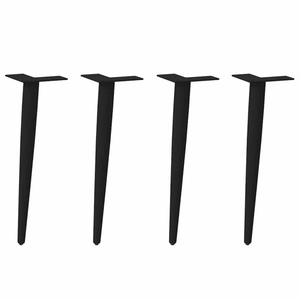 Крака за масичка за кафе, конична форма, 4 бр., черни, 42-43 см, стомана