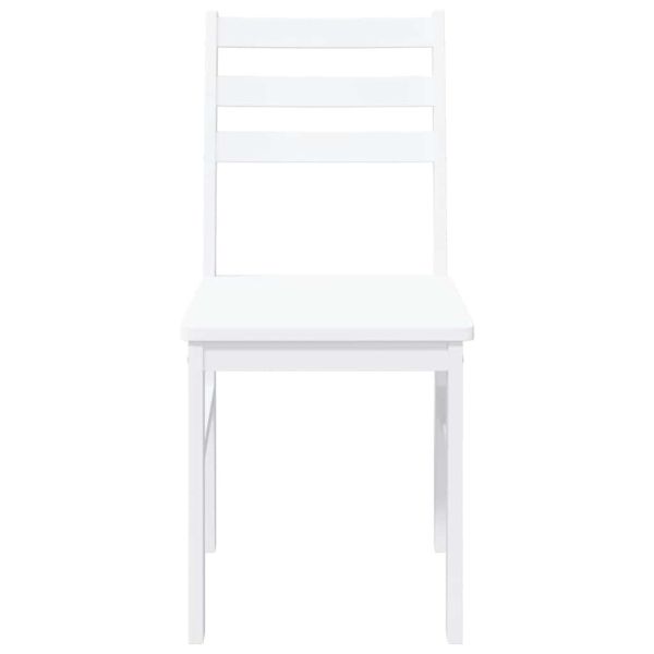 трапезни столове 2 бр. бяла масивна дървесина гума