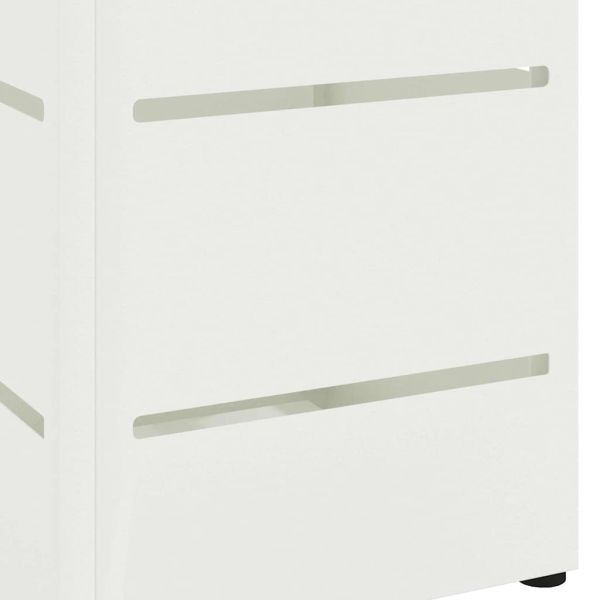 Стойка за чадър със съхранение Бяло 15,5 х 15,5 х 49 см Стомана