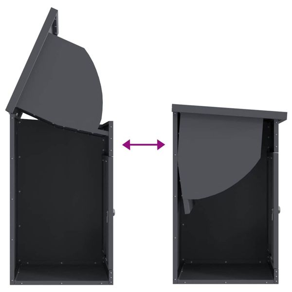 Пощенска кутия за пратки Антрацит 47.5 x 38 x 59 см Стомана